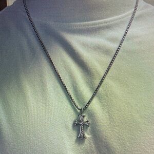 Silver Cross Pendant Necklace